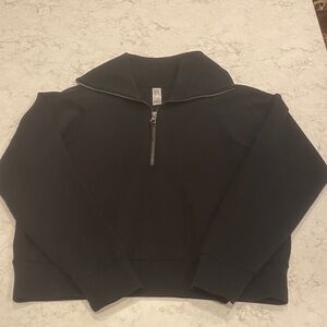 Spanx Air Essentials Black Zip Up, size medium